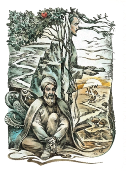 R. Rahmanow. Magtymgulynyň Oglum-Azadym goşgusyna ilýustrasiýa. 2014